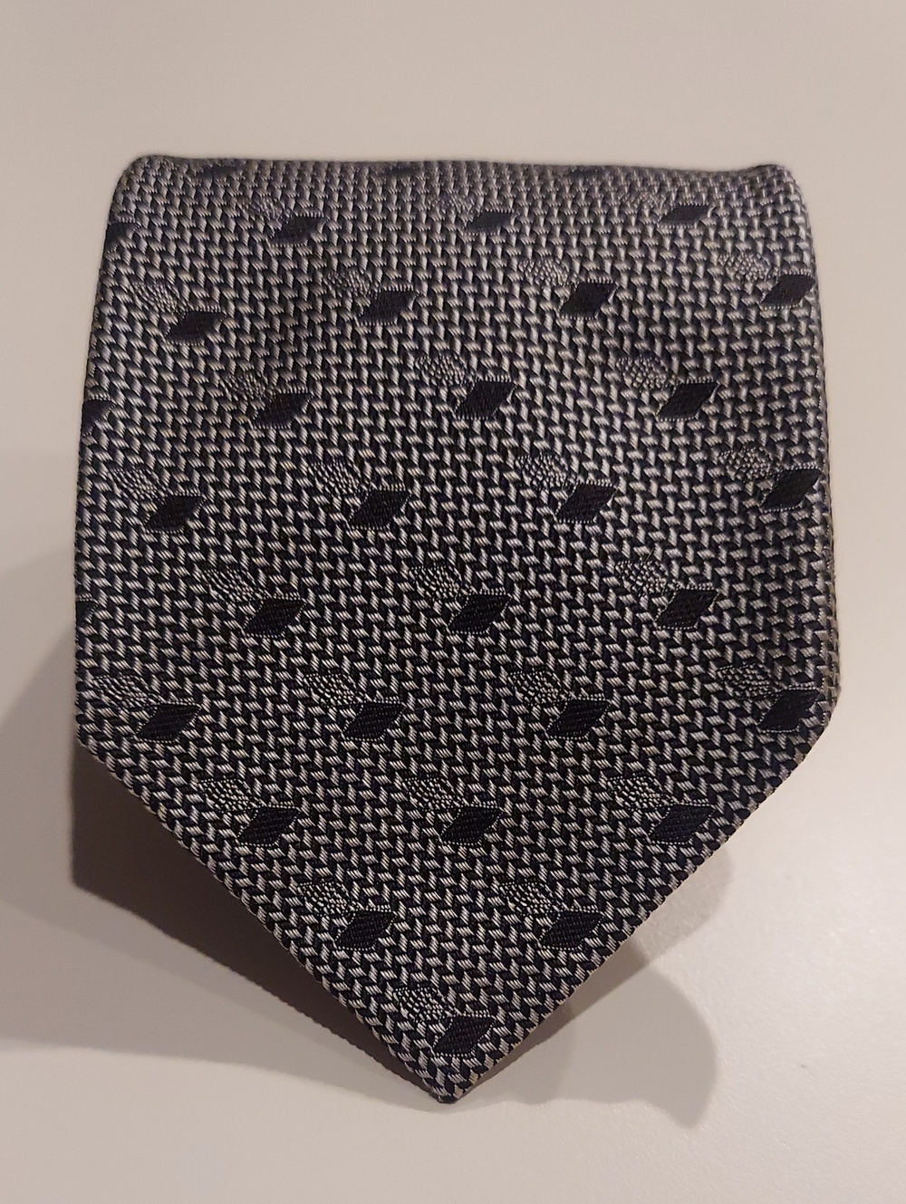 Vintage City Of London Classic Black & Silver Silk Tie